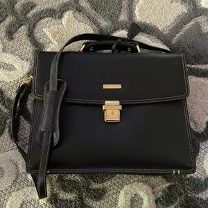 BROOKS BROTHERS Dark Brown Leather Classic BRIEFCA